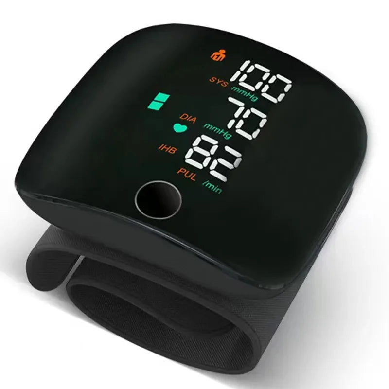 Rechargeable Automatic Wrist Blood Pressure Monitor - Digital BP & Heart Rate Monitor with Pulse Reading