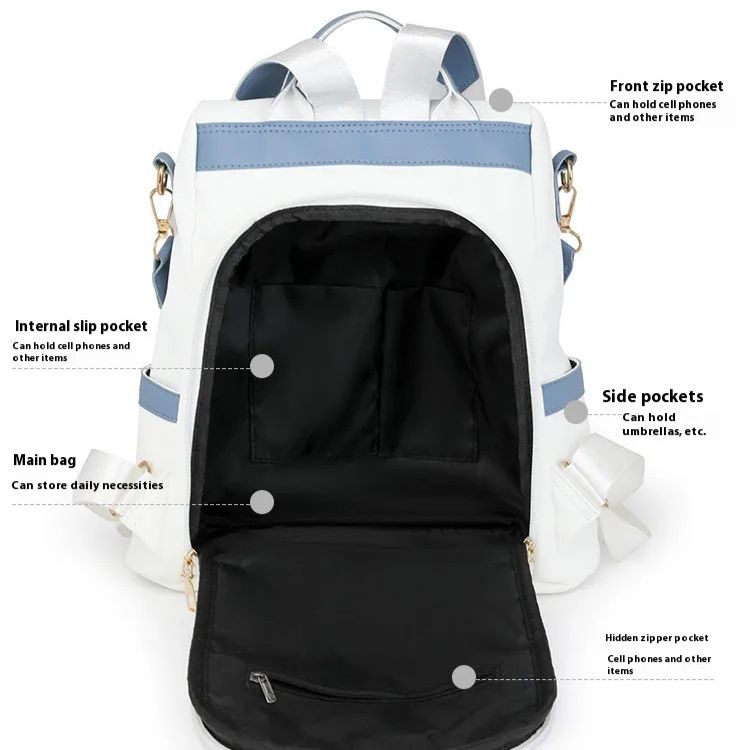 LOCHWISE™ Anti-theft Backpack - Rugged Oxford Fabric, Hidden Zippers, Water-Resistant Hiking Daypack