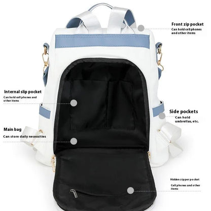 LOCHWISE™ Anti-theft Backpack - Rugged Oxford Fabric, Hidden Zippers, Water-Resistant Hiking Daypack