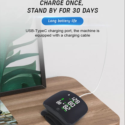 Rechargeable Digital Wrist Blood Pressure Monitor Sphygmomanometer Tonometer Tensiometer Blood Pressure Heart Rate Monitor