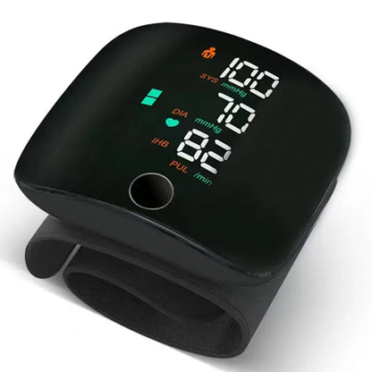 Rechargeable Digital Wrist Blood Pressure Monitor Sphygmomanometer Tonometer Tensiometer Blood Pressure Heart Rate Monitor
