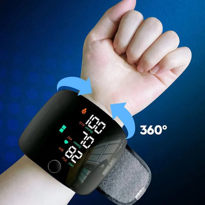 Rechargeable Digital Wrist Blood Pressure Monitor Sphygmomanometer Tonometer Tensiometer Blood Pressure Heart Rate Monitor