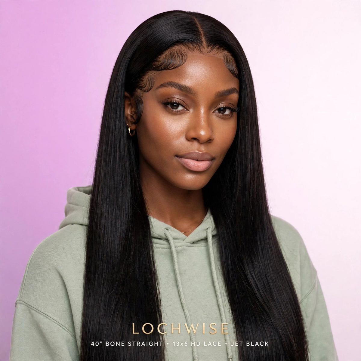 LOCHWISE Glueless 13x6 HD Lace Front Wig Human Hair – 2-in-1 Body Wave to Bone Straight 40" | Brazilian Virgin Hair, Pre-Plucked, 220% Density