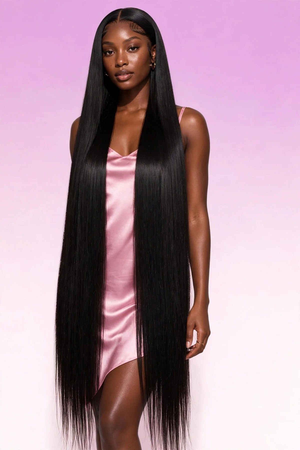 LOCHWISE Glueless 13x6 HD Lace Front Wig Human Hair – 2-in-1 Body Wave to Bone Straight 42" | Brazilian Virgin Hair, Pre-Plucked, 220% Density