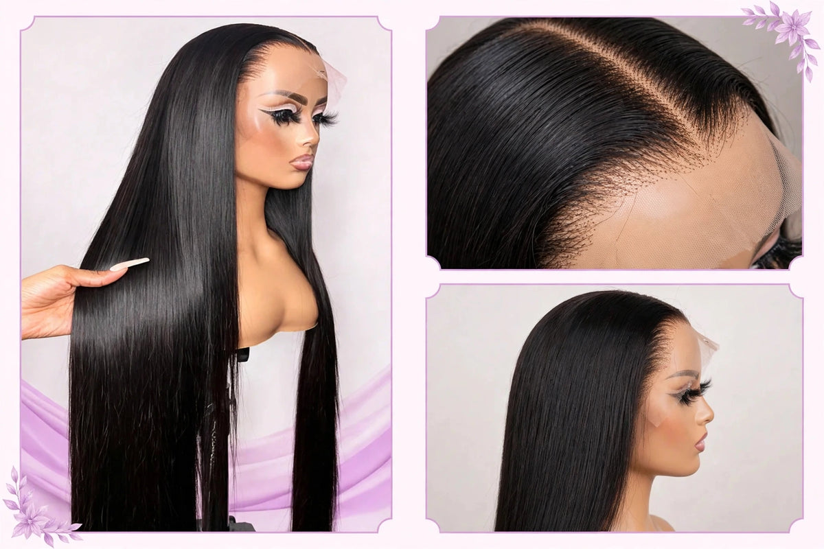 LOCHWISE Glueless 13x6 HD Lace Front Wig Human Hair – 2-in-1 Body Wave to Bone Straight 42" | Brazilian Virgin Hair, Pre-Plucked, 220% Density