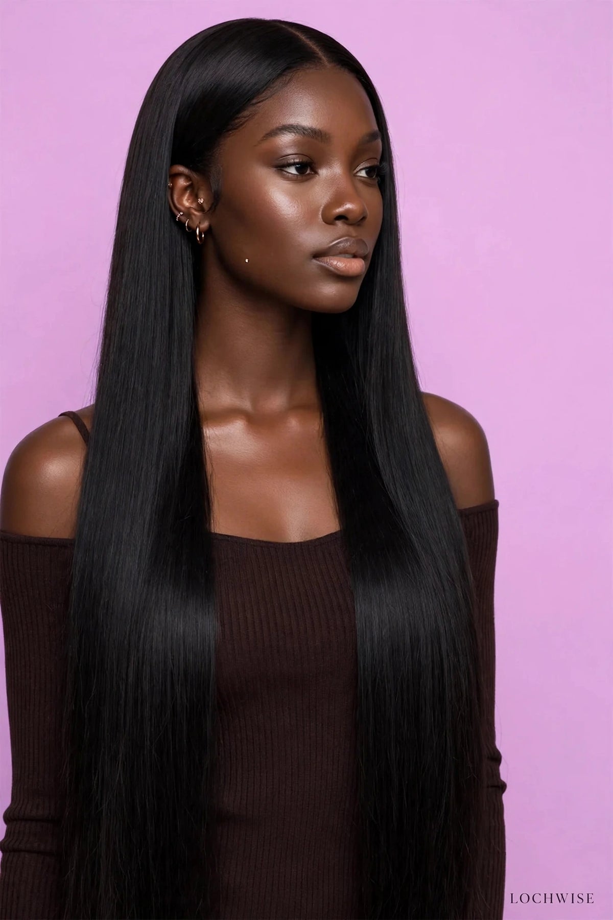 LOCHWISE Glueless 13x6 HD Lace Front Wig Human Hair – 2-in-1 Body Wave to Bone Straight 42" | Brazilian Virgin Hair, Pre-Plucked, 220% Density