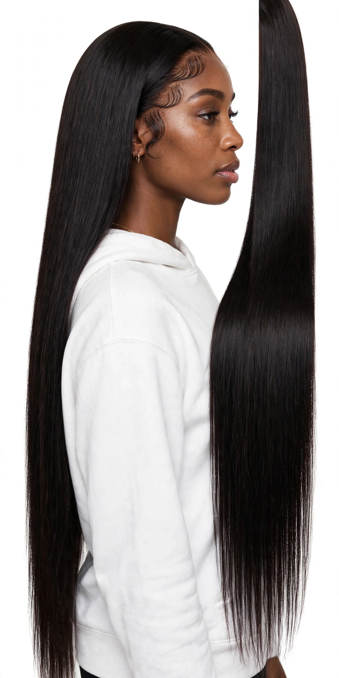 LOCHWISE Glueless 13x6 HD Lace Front Wig Human Hair – 2-in-1 Body Wave to Bone Straight 40" | Brazilian Virgin Hair, Pre-Plucked, 220% Density