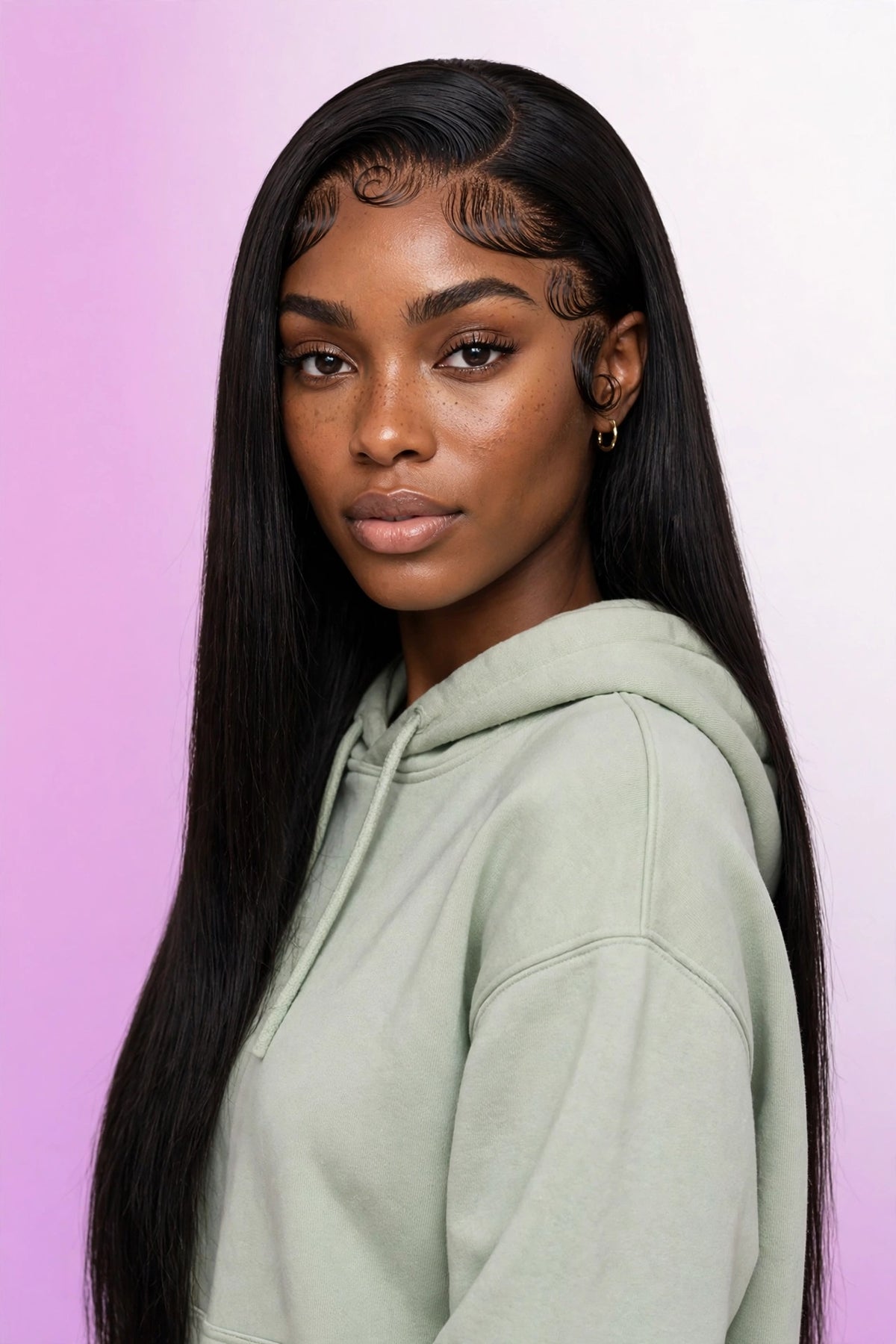 LOCHWISE Glueless 13x6 HD Lace Front Wig Human Hair – 2-in-1 Body Wave to Bone Straight 40" | Brazilian Virgin Hair, Pre-Plucked, 220% Density