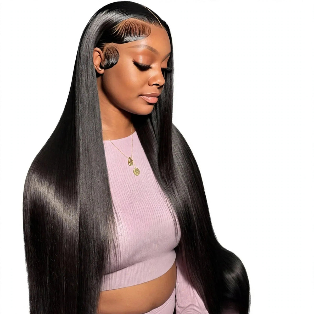 LOCHWISE Glueless 13x6 HD Lace Front Wig Human Hair – 2-in-1 Body Wave to Bone Straight 40" | Brazilian Virgin Hair, Pre-Plucked, 220% Density