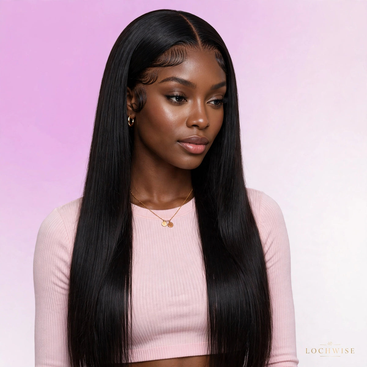 LOCHWISE Glueless 13x6 HD Lace Front Wig Human Hair – 2-in-1 Body Wave to Bone Straight 40" | Brazilian Virgin Hair, Pre-Plucked, 220% Density