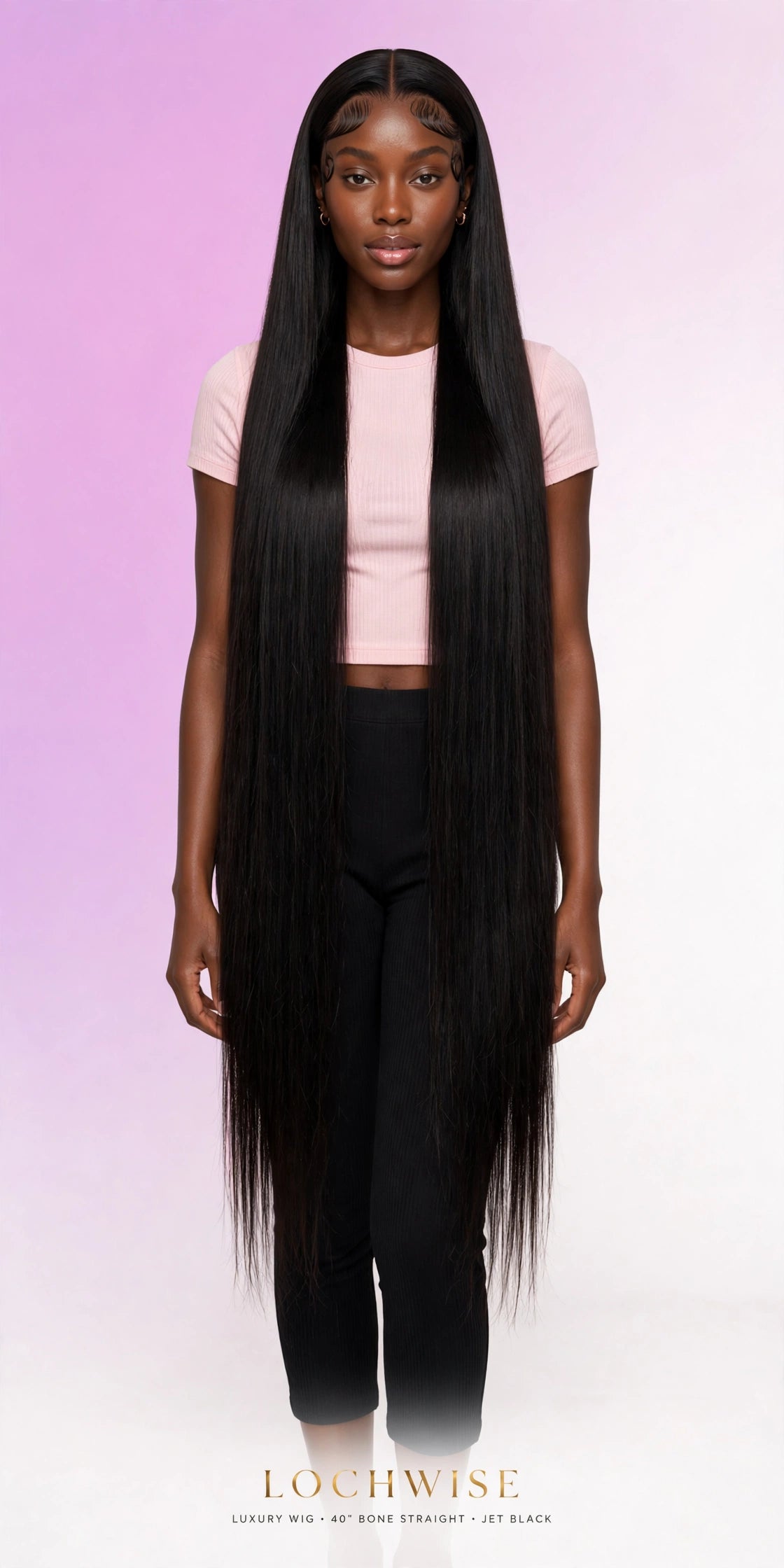 LOCHWISE Glueless 13x6 HD Lace Front Wig Human Hair – 2-in-1 Body Wave to Bone Straight 40" | Brazilian Virgin Hair, Pre-Plucked, 220% Density